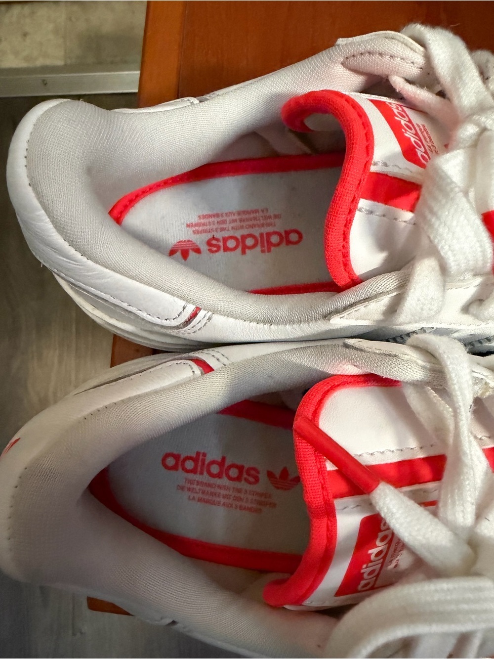 Adidas Superstar Bold White and Red Women’s Platform Sneakers. Size: 7 - Picture 6 of 8